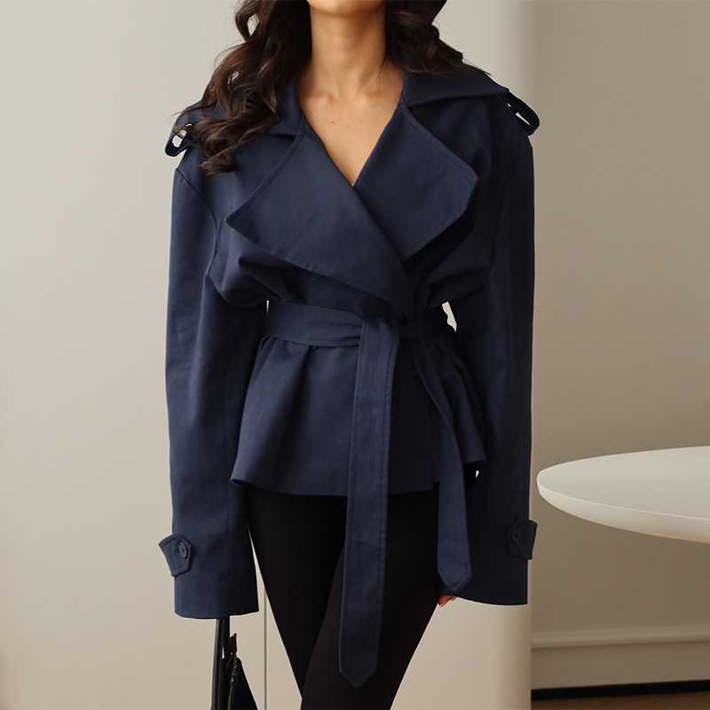 Autumn Navy Blue Women Suit 1  - огляд і ціна Women Formal Wear Belt