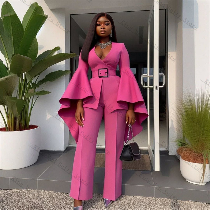Pink Women Suits Set 2 Piece B - огляд і ціна Women Formal Wear Belt