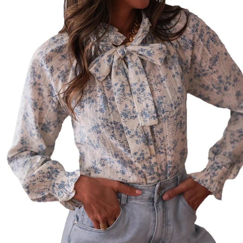 Womens Wear Bow Fashion Printe - огляд і ціна Women'S Formal Evening Wear Tops